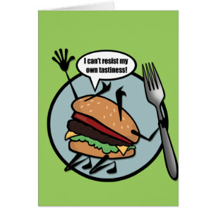 FUNNY CHEESEBURGER GREETING CARD