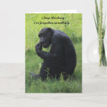 Funny Chimp (el pensador) tarjeta de cumpleaños re<br><div class="desc">Funny Chimp (el pensador) tarjeta de cumpleaños retrasada</div>
