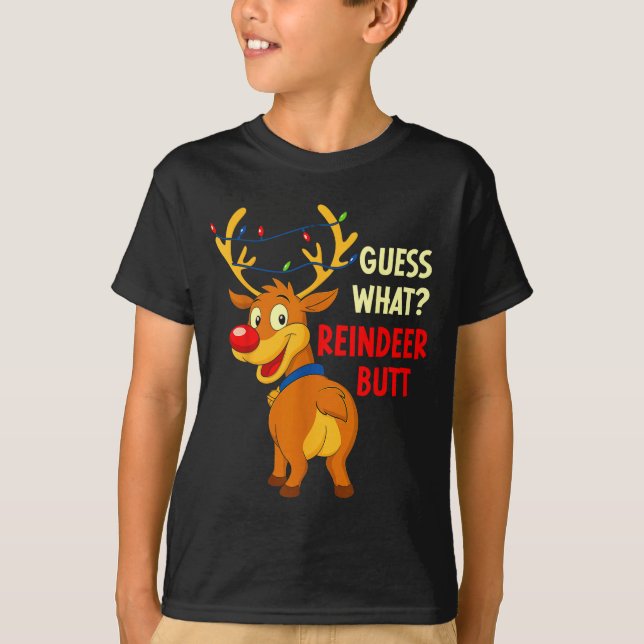 Funny Christmas Ugly Sweater Guess What_ Reindeer  (Anverso)