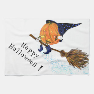 Funny cocina de Halloween toalla calabaza de bruja
