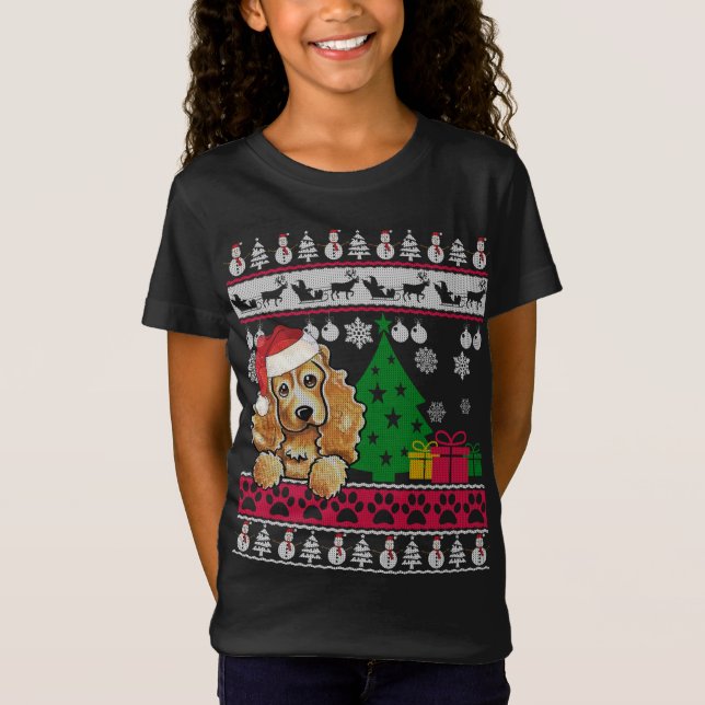 Funny Cocker Navidades españoles Ugly Sweater Dog  (Anverso)
