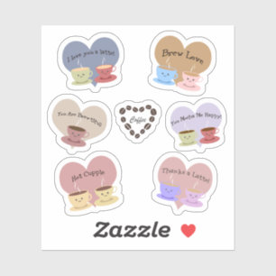 Funny Coffee Puns pegatina set