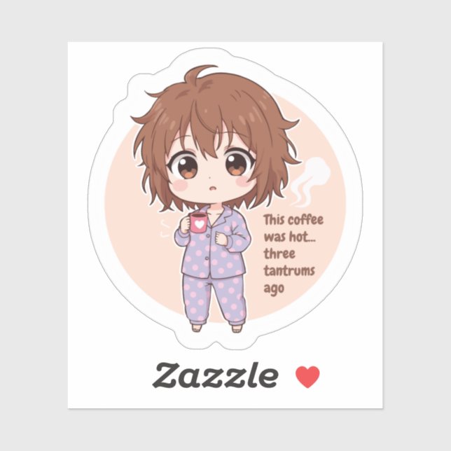 Funny Cold Coffee Mom Citate Pegatina (Hoja)