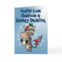 Funny Cow Navidad Card
