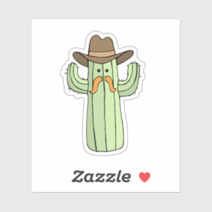 Funny Cowboy Cactus Laptop Pegatina