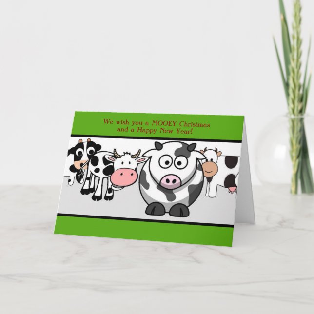 Funny Cows Navidad Holiday Card (Anverso)