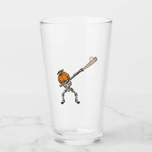 Funny Dabbing Pumpkin Head Baseball Gift Idea (Anverso)