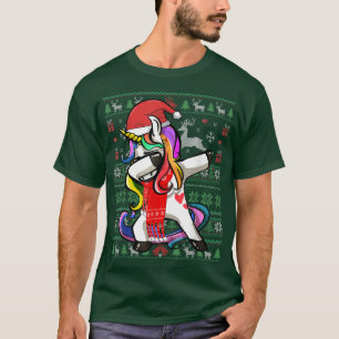 Funny Dabbing Unicorn Navidades feos suéter Fiesta