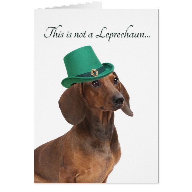 Funny Dachshund Leprechaun Card (Frente)