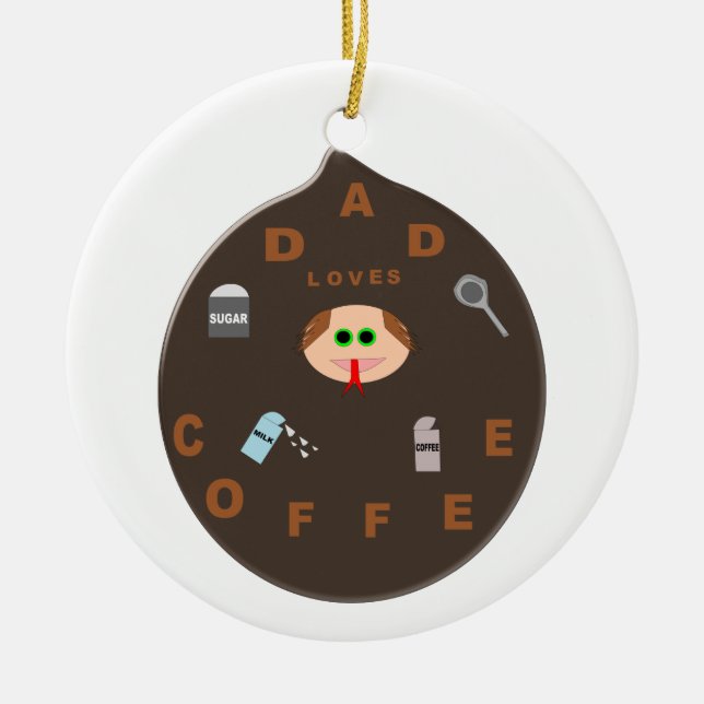 Funny Dad Monster ama el ornamento del café (Frente)
