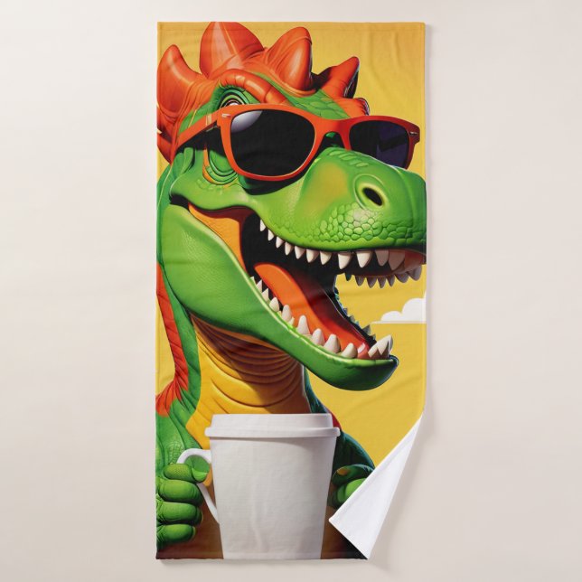 Funny de los dinosaurios T-Rex (Toalla de baño)