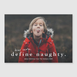 Funny Define Naughty Photo Navidades Holiday Card