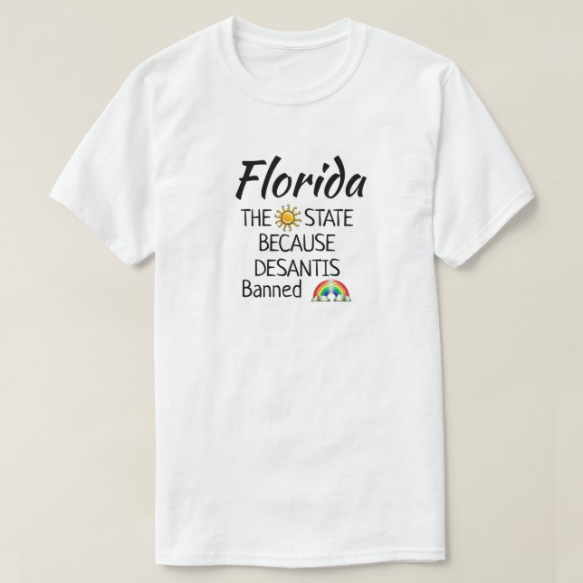 Funny DeSantis prohibió la camiseta de las lluvias (Diseño del anverso)