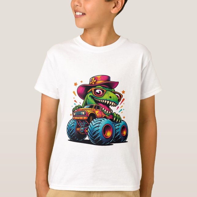 Funny Dinosaur T Rex Sobre Monstruo Camiseta (Anverso)