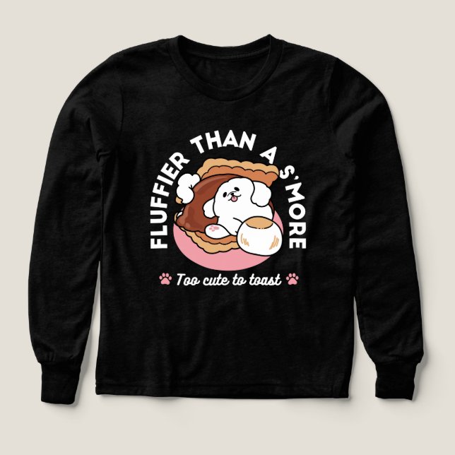 Funny Dog and S’more Design – Kawaii Pet Lover Pun (Diseño frontal)