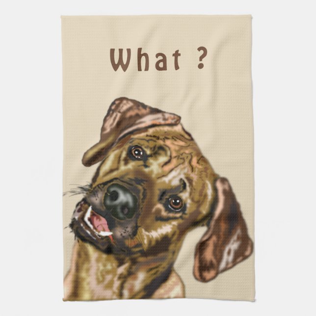 Funny Dog Kitchel Toalla - Texto Personalizado (Vertical)