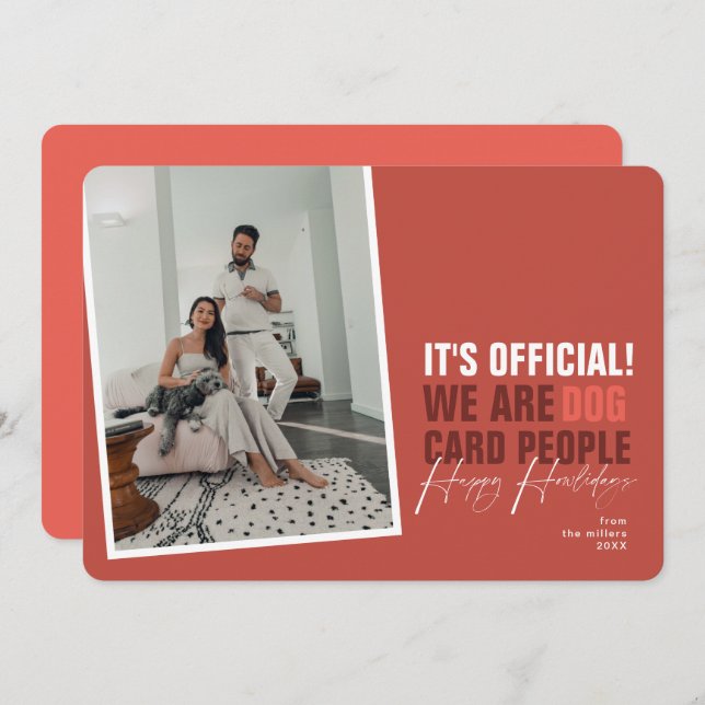 Funny Dog Navidades Tarjeta Red Happy Howlidays (Anverso / Reverso)