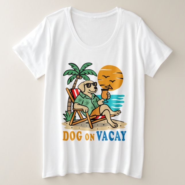 Funny Dog on Vacation T-Shirt | Cute Summer (Anverso del diseño)
