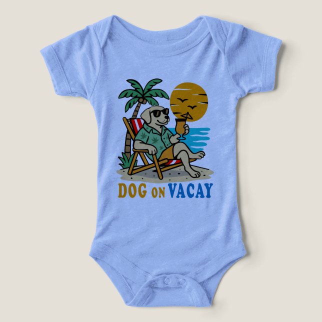 Funny Dog on Vacation T-Shirt | Cute Summer (Diseño delantero )
