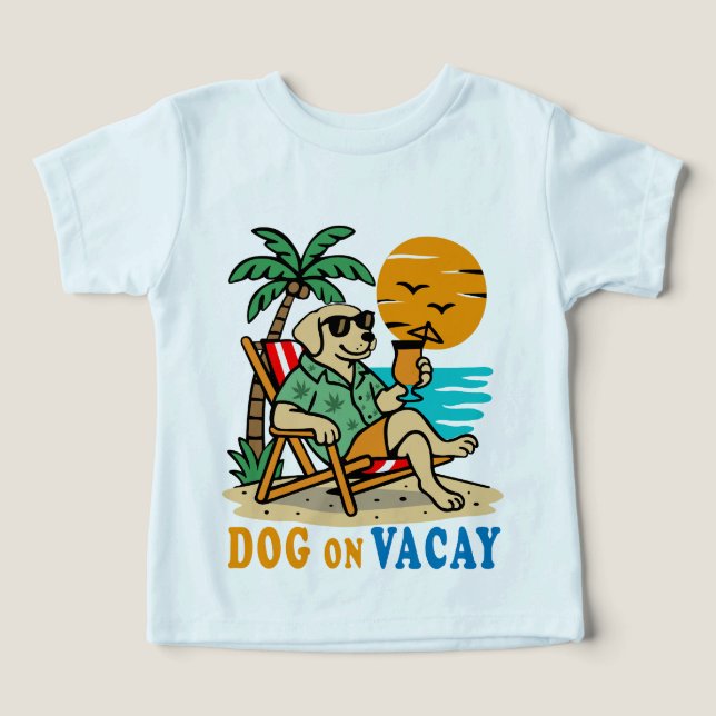 Funny Dog on Vacation T-Shirt | Cute Summer (Diseño delantero )