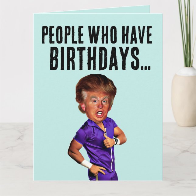 FUNNY DONALD TRUMP TARJETA DE CUMPLEAÑOS PARA LA F (Anverso)