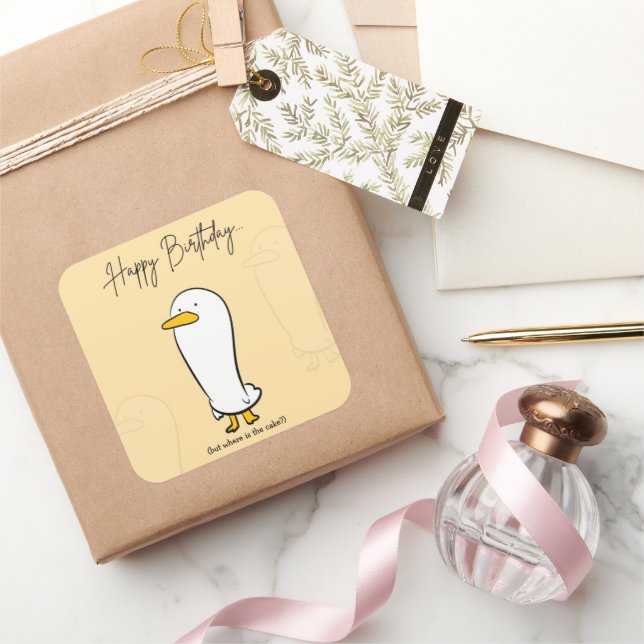 Funny Duck Birthday Pegatina - Regalo personalizad (Regalar)