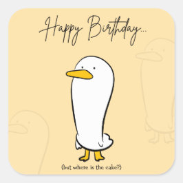 Funny Duck Birthday Pegatina - Regalo personalizad