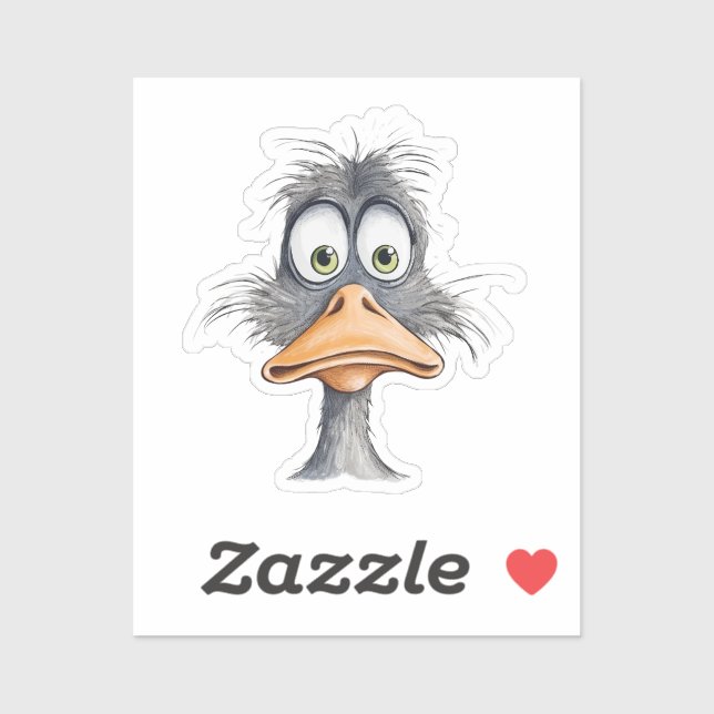 Funny Duck Pegatina (Hoja)