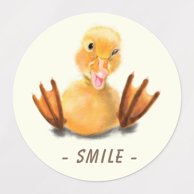Funny Duck Pegatinas Smlie - Personalizado Textos (Diseño 1)