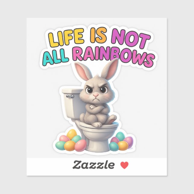 Funny Easter Bunny Pegatina (Hoja)