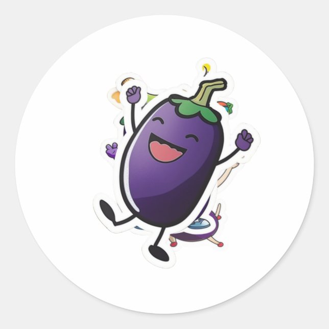 Funny Eggplant Pegatina (Anverso)
