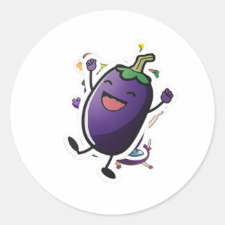 Funny Eggplant Pegatina