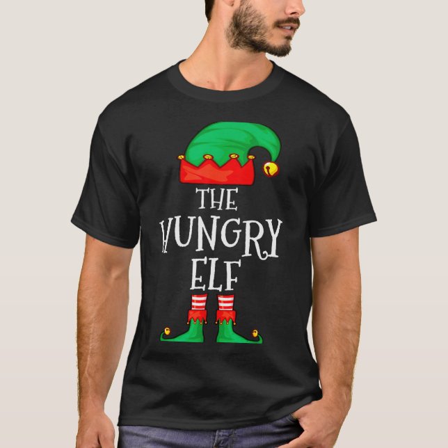 Funny Elf Family Christmas The Hungry Elf Sweater  (Anverso)
