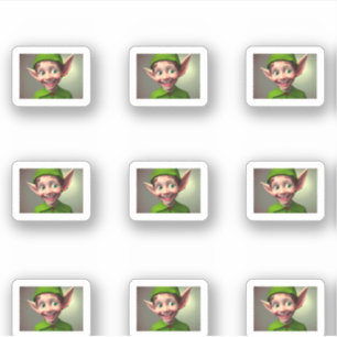 Funny Elf Navidades dan Pegatina de vacaciones