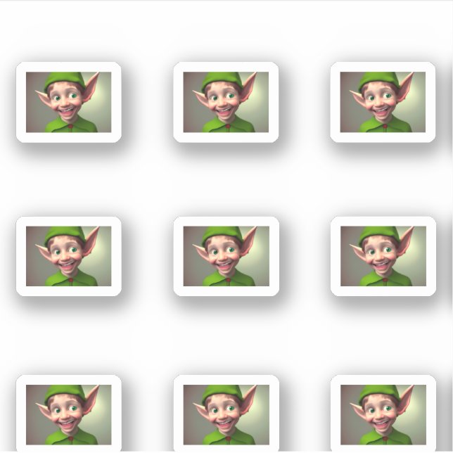 Funny Elf Navidades dan Pegatina de vacaciones (Anverso)