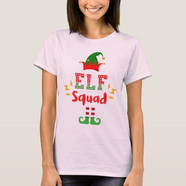 FUNNY ELF SQUAD - Camiseta DIVERTIDA POR LOS NAVID (Anverso)