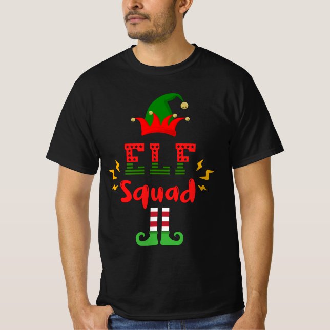 FUNNY ELF SQUAD - Camiseta DIVERTIDA POR LOS NAVID (Anverso)