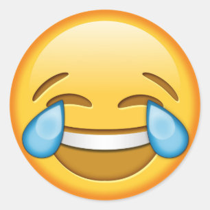 Funny emoji brillante pegatina redondo