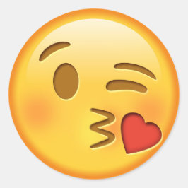 Funny emoji brillante pegatina redondo