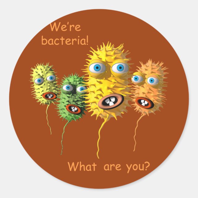 Funny Face Bacteria pegatina (Anverso)