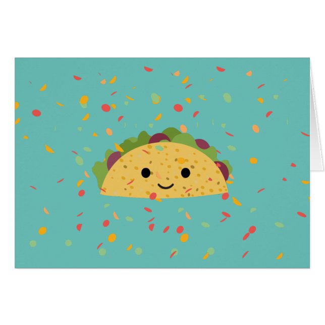 Funny Fantastaco Birthday Kawaii Taco Card (Anverso (Horizontal))