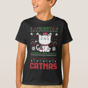 Funny Feliz Navidad Navidades feos Sweater Cat San