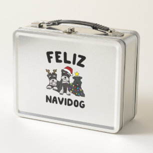 Funny Feliz Navidog Ministra Schnauzer amante del 