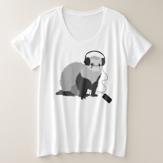 Funny Ferret Music Lover (Anverso del diseño)
