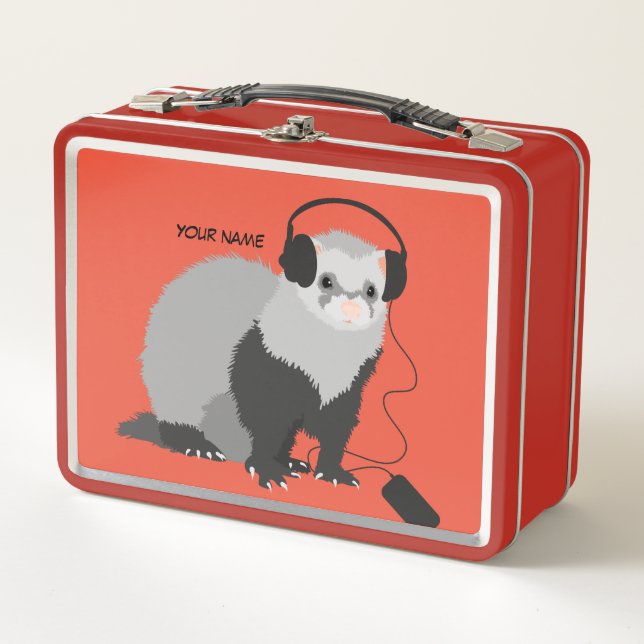 Funny Ferret Music Lover Nombre (Anverso)
