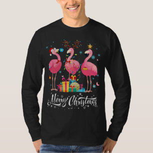 Funny Flamingo ilumina Santa Hat Sweater Xmas Tree