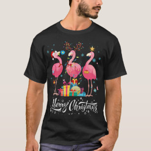 Funny Flamingo ilumina Santa Hat Sweater Xmas Tree