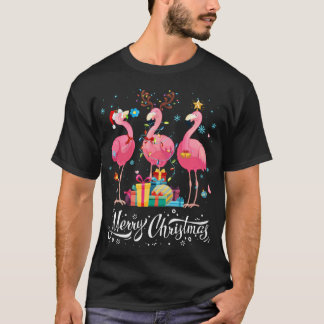 Funny Flamingo ilumina Santa Hat Sweater Xmas Tree