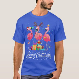 Funny Flamingo Lights Santa Hat Sweater Xmas Tree 