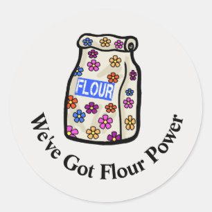 Funny Flour Power Baking Pegatinas